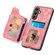 Samsung Galaxy S23 FE 5G Retro Skin-feel Ring multi-card Wallet Phone Case - Pink