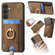 Samsung Galaxy S23 FE 5G Retro Splitable Magnetic Card Bag Leather Phone Case - Brown