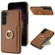 Samsung Galaxy S23 FE 5G Ring Card Litchi Leather Back Phone Case - Brown