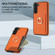 Samsung Galaxy S23 FE 5G Ring Card Litchi Leather Back Phone Case - Orange