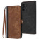 Samsung Galaxy S23 FE 5G Side Buckle Double Fold Hand Strap Leather Phone Case - Brown