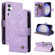 Samsung Galaxy S23 FE 5G Skin Feel Multi-Card Wallet Zipper Leather Phone Case - Purple Samsung Galaxy S23 FE 5G Skin Feel Multi-Card Wallet Zipper Leather Phone Case - Purple