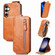 Samsung Galaxy S23 FE 5G Zipper Wallet Vertical Flip Leather Phone Case - Brown