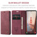 Samsung Galaxy S23 FE CaseMe 013 Multifunctional Horizontal Flip Leather Phone Case - Wine Red