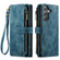 Samsung Galaxy S23 FE CaseMe C30 Multifunctional Card Slots Zipper Phone Leather Phone Case - Blue