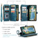 Samsung Galaxy S23 FE CaseMe C30 Multifunctional Card Slots Zipper Phone Leather Phone Case - Blue