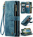 Samsung Galaxy S23 FE CaseMe C30 Multifunctional Card Slots Zipper Phone Leather Phone Case - Blue