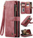 Samsung Galaxy S23 FE CaseMe C30 Multifunctional Card Slots Zipper Phone Leather Phone Case - Red