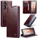 Samsung Galaxy S23 FE CaseMe-003 PU + PC Business Style Crazy Horse Texture Leather Phone Case - Mulberry Red