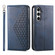 Samsung Galaxy S23 FE Cubic Grid Calf Texture Magnetic Leather Phone Case - Blue
