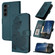 Samsung Galaxy S23 FE Datura Flower Embossed Flip Leather Phone Case - Dark Green