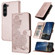 Samsung Galaxy S23 FE Datura Flower Embossed Flip Leather Phone Case - Rose Gold