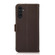 Samsung Galaxy S23 FE KHAZNEH Side-Magnetic Litchi Genuine Leather RFID Phone Case - Brown