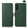 Samsung Galaxy S23 FE KHAZNEH Side-Magnetic Litchi Genuine Leather RFID Phone Case - Green