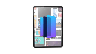 Illustration of how Privacy Lite (Portrait) works with the Lenovo Idea Tab S6000L