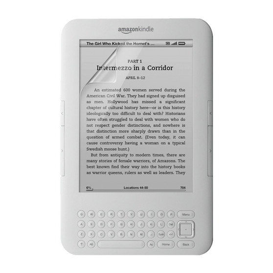 Amazon Kindle DX Graphite (2010) Matte Screen Protector