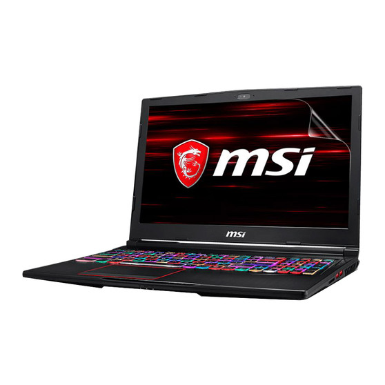 MSI GE63 Raider RGB 9SE Vivid Screen Protector