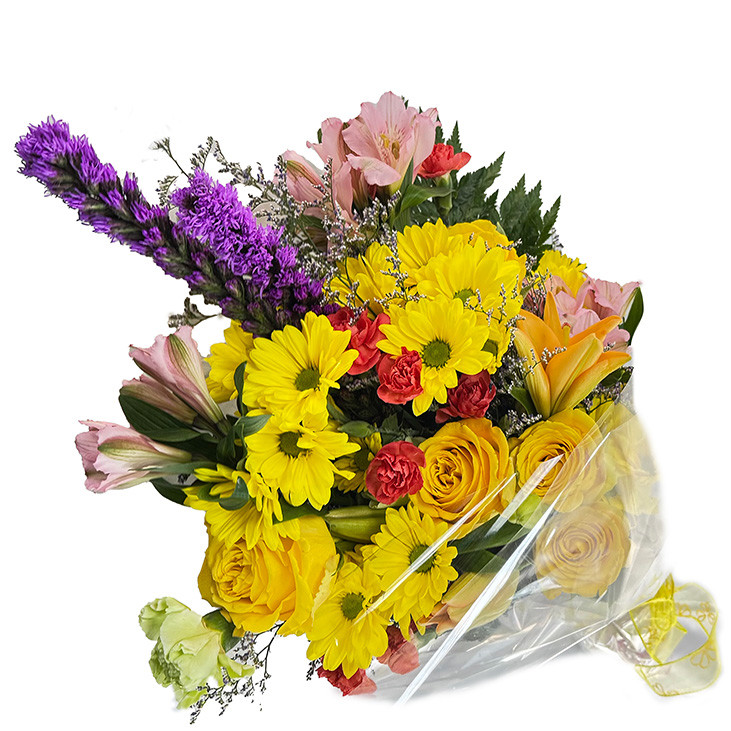 Wrapped Spring Flowers Wrapped Flowers | Flower Bouquet | Shoreline Florist