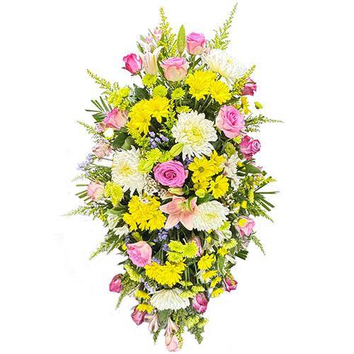 Custom Color Standing Easel Spray, shown in Deluxe with Mixed Flowers