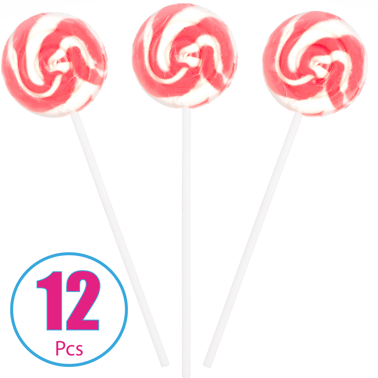 Blue and White Swirl Lollipops - 12 Suckers