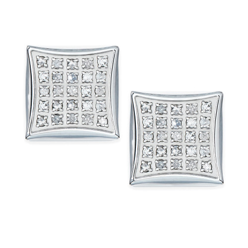 Men's Diamond Earrings in Stainless Steel (1/4 ct. t.w.)