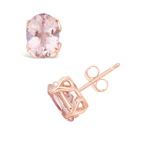 Morganite (2-1/3 ct. t.w.) Stud Earrings in 14K Rose Gold