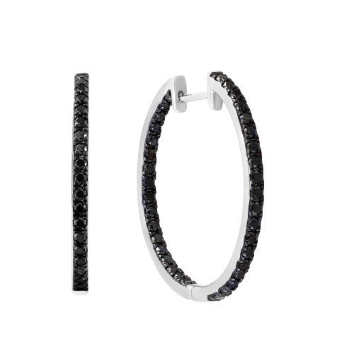 Black Diamond (1 3/8 ct. t.w.) Earring in 14K White Gold