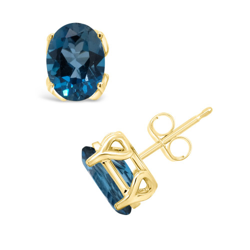 London Topaz (3-1/5 ct. t.w.) Stud Earrings in 14K Yellow Gold