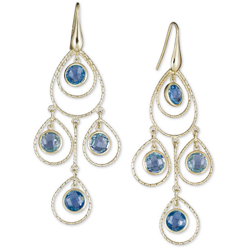 Blue Topaz Chandelier Drop Earrings (8-3/4 ct. t.w.) in 14k Vermeil over Sterling Silver