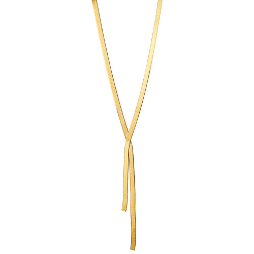 Herringbone 17" Lariat Necklace in 18k Gold-Plated Sterling Silver, Created for Macy's