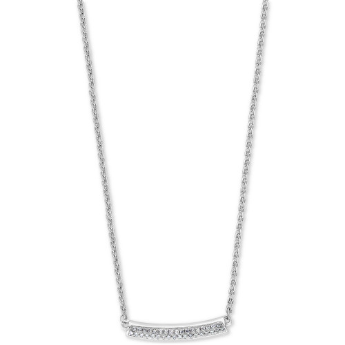 EFFY® Diamond Curved Bar Statement Necklace (1/10 ct. t.w.) in Sterling Silver