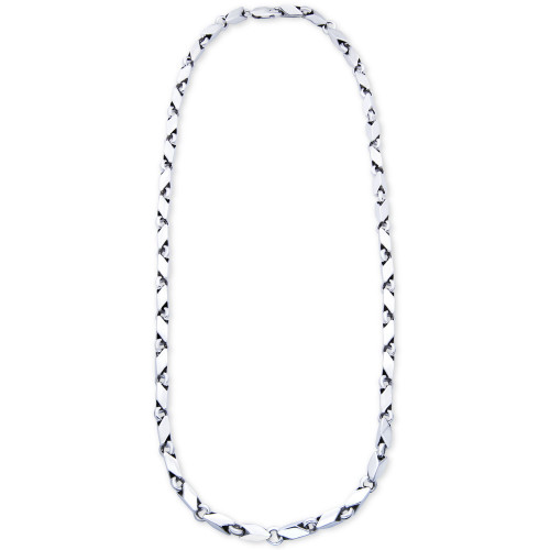 Men's Polished Link 24" Chain Necklace in Sterling Silver
