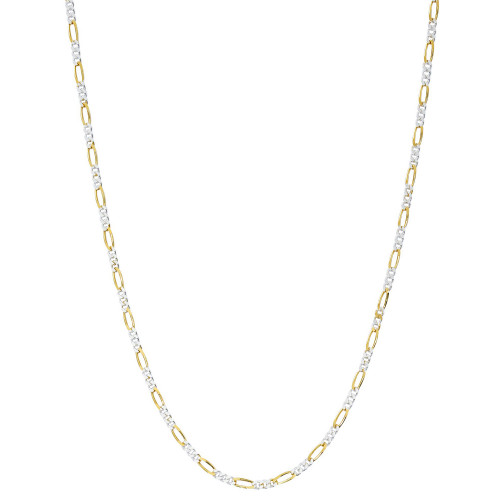 Figaro Link 18" Chain Necklace in Sterling Silver & 18k Gold-Plated, Created for Macy's