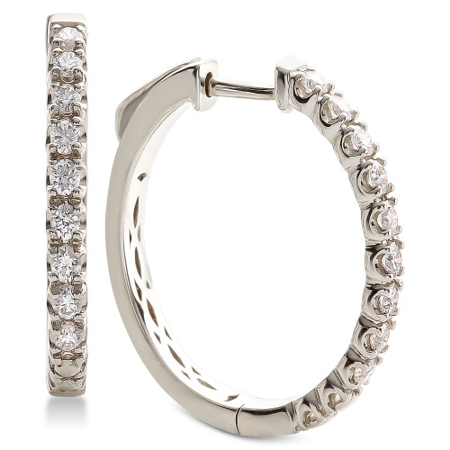 Diamond Hoop Earrings (5/8 ct. t.w.) in 14k White Gold