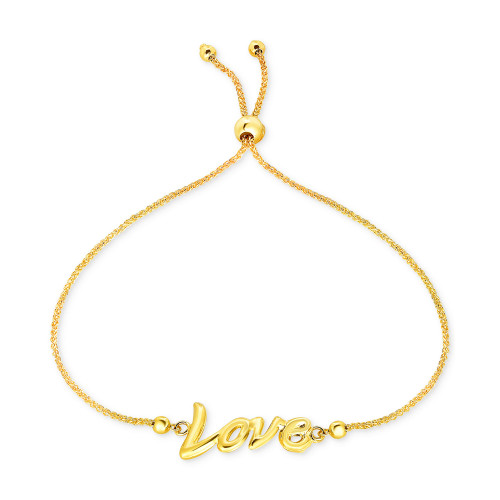 Love Script Bolo Bracelet in 10k Gold