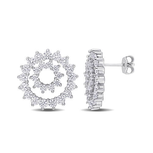 Moissanite Hoop Stud Earrings 2 3/4 ct. t.w in Sterling Silver