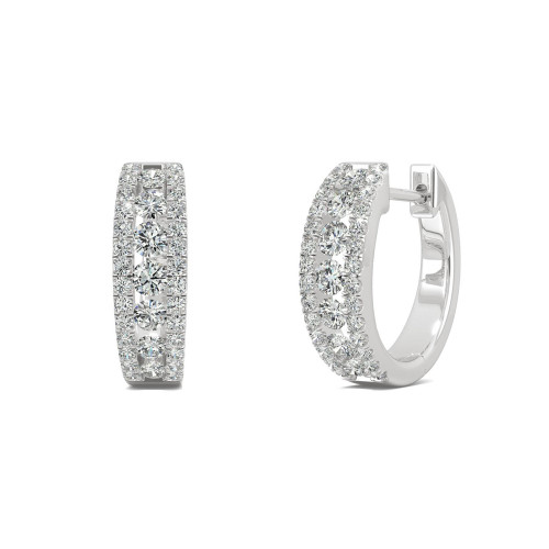 Moissanite Huggie Earrings 3/4 ct. t.w. Diamond Equivalent in 14k White Gold