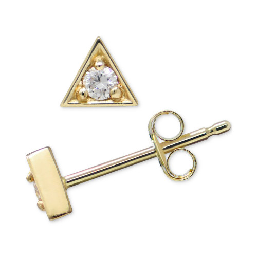 Diamond Triangle Stud Earrings (1/20 ct. t.w.) in 14k Gold