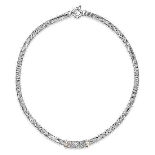 Diamond Mesh Collar Necklace in 14k Gold and Sterling Silver (1/4 ct. t.w.)