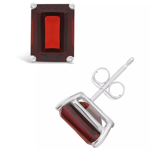 Garnet (3-7/8 ct. t.w.) Stud Earrings in 14K Yellow Gold or 14K White Gold