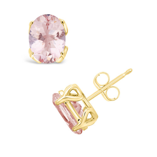 Morganite (2-1/3 ct. t.w.) Stud Earrings in 14K Yellow Gold