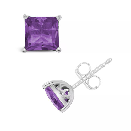 Blue Topaz (2-7/8 ct. t.w.) Stud Earrings in Sterling Silver. Also Available in Amethyst (2-1/6 ct. t.w.)