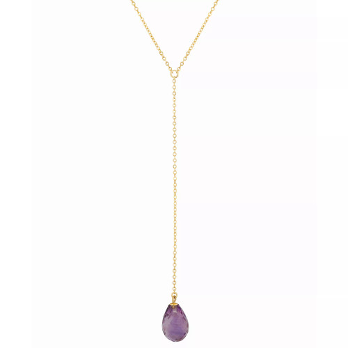 Amethyst Briolette 26" Lariat Necklace (2-5/8 ct. t.w.) in 14k Gold (Also in Peridot