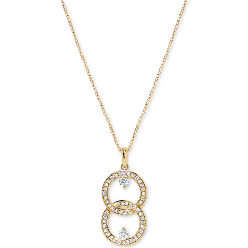 Diamond Interlocking Circle 18" Pendant Necklace (3/8 ct. t.w.) in 14k Gold