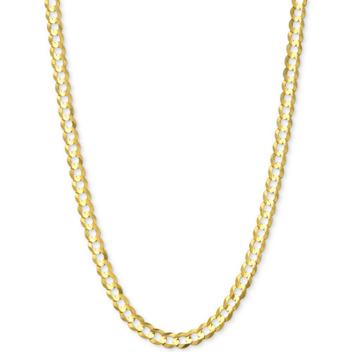 20" Open Curb Link Chain Necklace (3-5/8mm) in Solid 14k Gold
