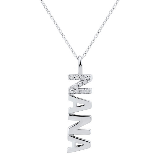 Diamond "Nana" Pendant Necklace (1/10 ct. t.w.) in Sterling Silver