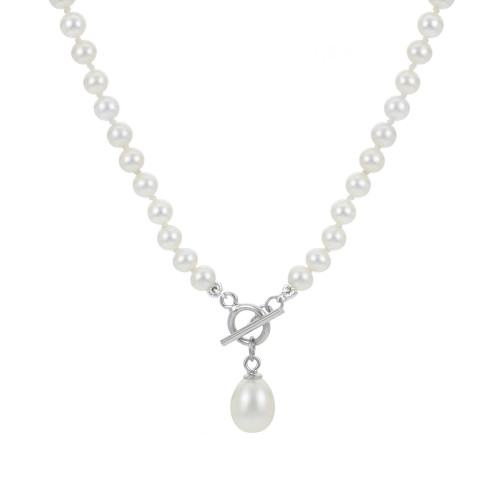 Cultured Freshwater Pearl (4-4-1/2mm & 7mm) 18" Necklace Toggle Necklace