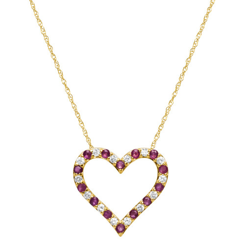 241 WEAR IT BOTH WAYS Sapphire (1/2 ct. t.w.) & Diamond (1/4 ct. t.w.) Two-Way Heart Pendant Necklace in 14K White Gold, 17" + 2-1/2" extender (Also in Emerald & Ruby)