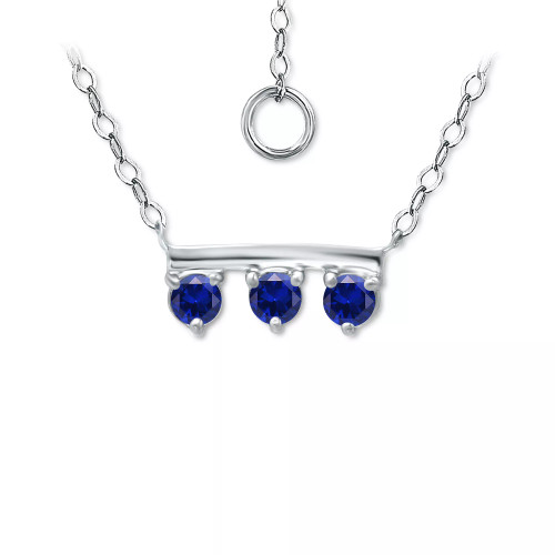 Lab-Created Imitation Blue Sapphire Trio Pendant Necklace, 16" + 2" extender (Also in Lab-Created Green Quartz & Ruby), Created for Macy's