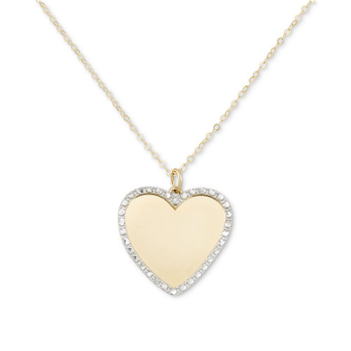 Framed Heart 18" Pendant Necklace in 10k Two-Tone Gold